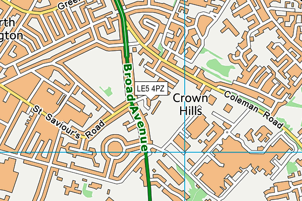 LE5 4PZ map - OS VectorMap District (Ordnance Survey)