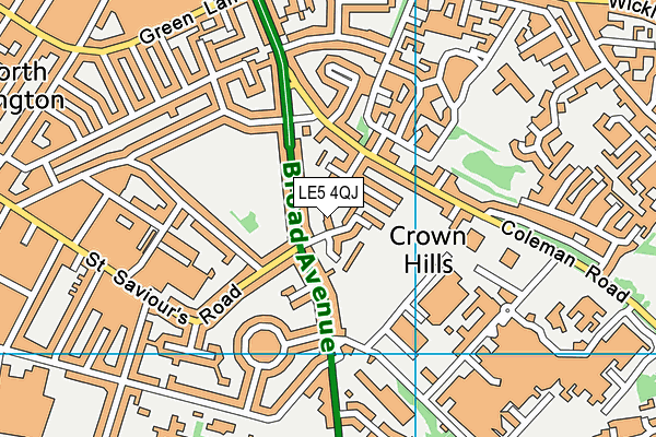 LE5 4QJ map - OS VectorMap District (Ordnance Survey)