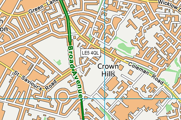 LE5 4QL map - OS VectorMap District (Ordnance Survey)