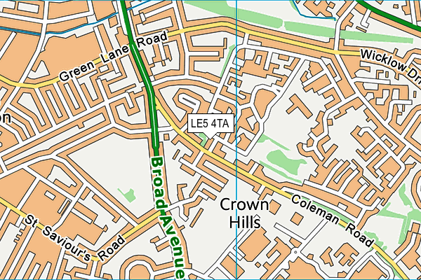 LE5 4TA map - OS VectorMap District (Ordnance Survey)