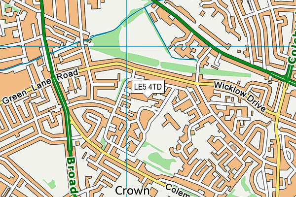 LE5 4TD map - OS VectorMap District (Ordnance Survey)