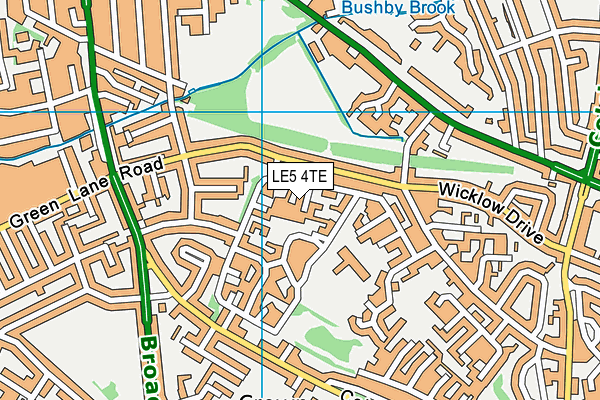 LE5 4TE map - OS VectorMap District (Ordnance Survey)