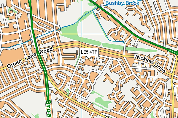 LE5 4TF map - OS VectorMap District (Ordnance Survey)