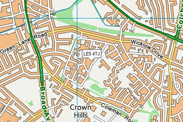 LE5 4TJ map - OS VectorMap District (Ordnance Survey)