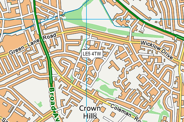 LE5 4TW map - OS VectorMap District (Ordnance Survey)