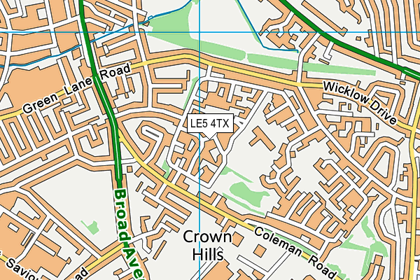 LE5 4TX map - OS VectorMap District (Ordnance Survey)