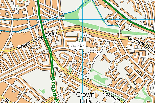 LE5 4UF map - OS VectorMap District (Ordnance Survey)