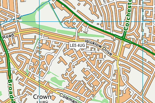 LE5 4UG map - OS VectorMap District (Ordnance Survey)