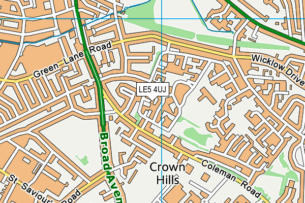 LE5 4UJ map - OS VectorMap District (Ordnance Survey)