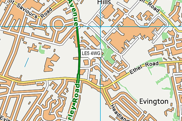 LE5 4WG map - OS VectorMap District (Ordnance Survey)