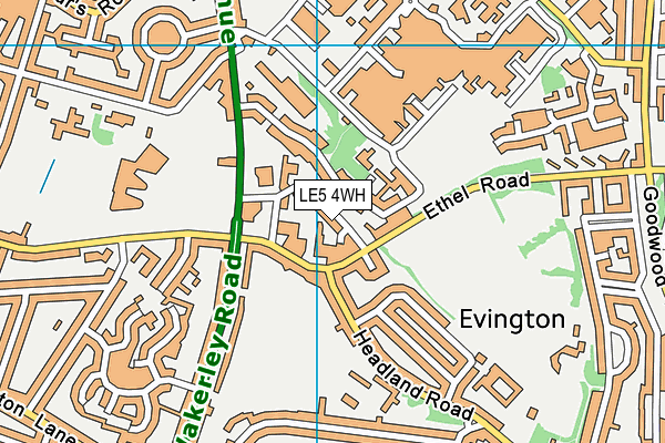 LE5 4WH map - OS VectorMap District (Ordnance Survey)