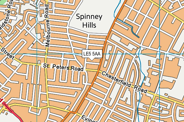 LE5 5AA map - OS VectorMap District (Ordnance Survey)