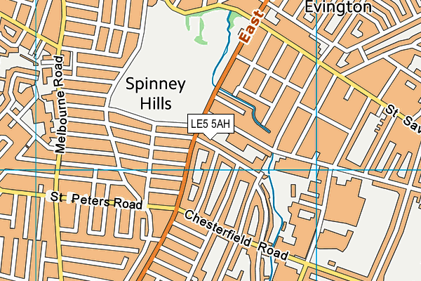 LE5 5AH map - OS VectorMap District (Ordnance Survey)