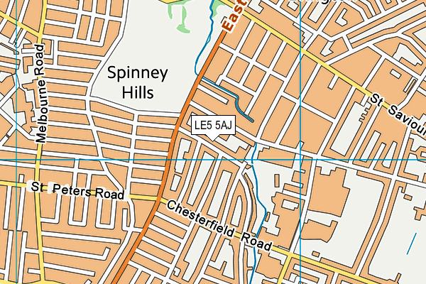 LE5 5AJ map - OS VectorMap District (Ordnance Survey)