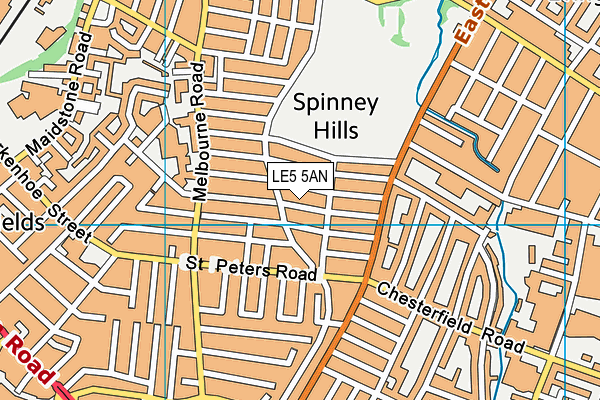 LE5 5AN map - OS VectorMap District (Ordnance Survey)