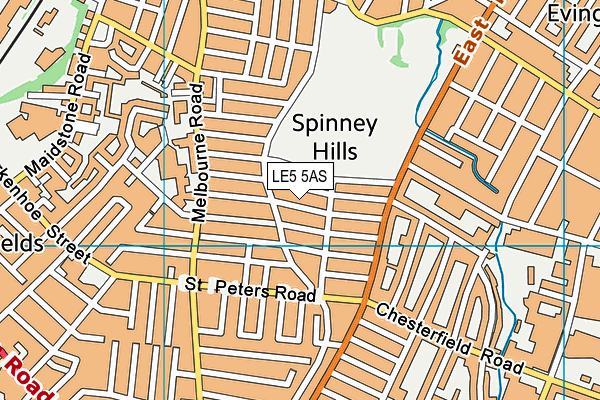 LE5 5AS map - OS VectorMap District (Ordnance Survey)