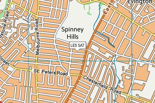 LE5 5AT map - OS VectorMap District (Ordnance Survey)