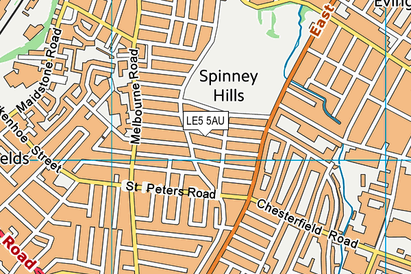 LE5 5AU map - OS VectorMap District (Ordnance Survey)