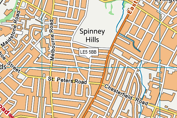 LE5 5BB map - OS VectorMap District (Ordnance Survey)