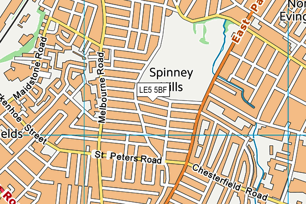 LE5 5BF map - OS VectorMap District (Ordnance Survey)