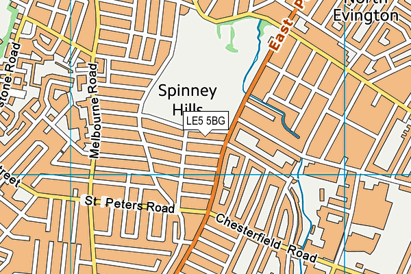 LE5 5BG map - OS VectorMap District (Ordnance Survey)