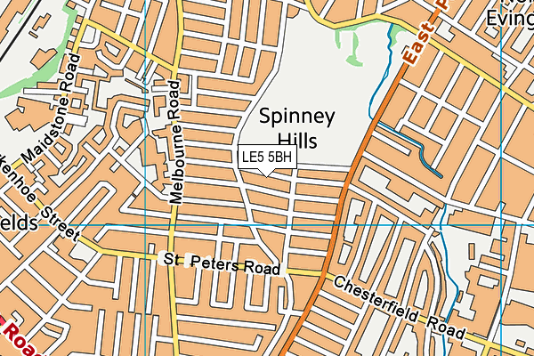 LE5 5BH map - OS VectorMap District (Ordnance Survey)