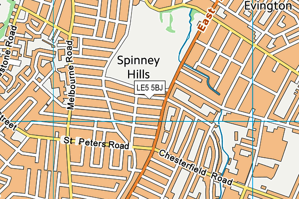 LE5 5BJ map - OS VectorMap District (Ordnance Survey)