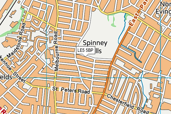 LE5 5BP map - OS VectorMap District (Ordnance Survey)