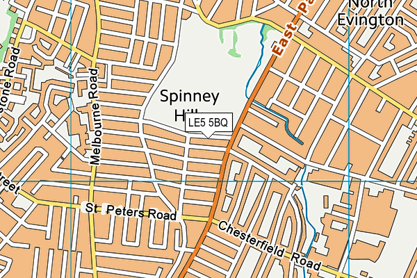 LE5 5BQ map - OS VectorMap District (Ordnance Survey)