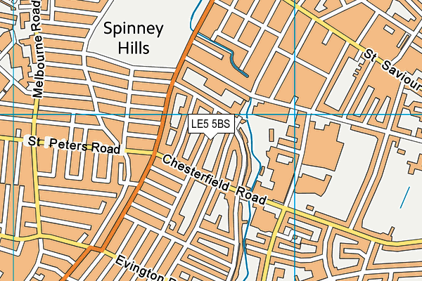 LE5 5BS map - OS VectorMap District (Ordnance Survey)