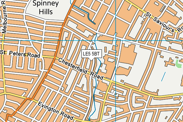 LE5 5BT map - OS VectorMap District (Ordnance Survey)