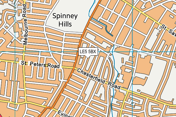 LE5 5BX map - OS VectorMap District (Ordnance Survey)