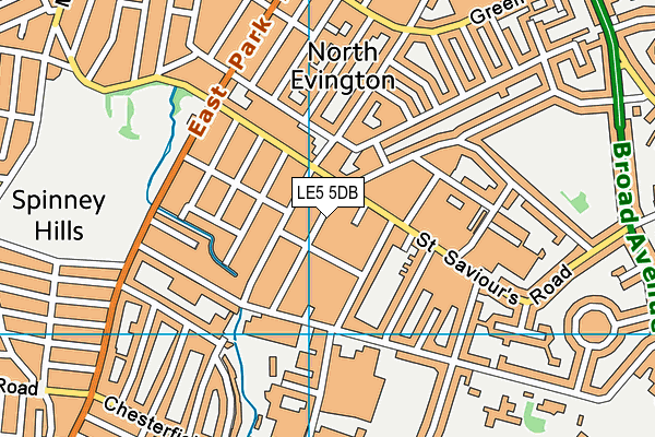 LE5 5DB map - OS VectorMap District (Ordnance Survey)