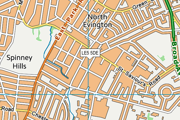 LE5 5DE map - OS VectorMap District (Ordnance Survey)