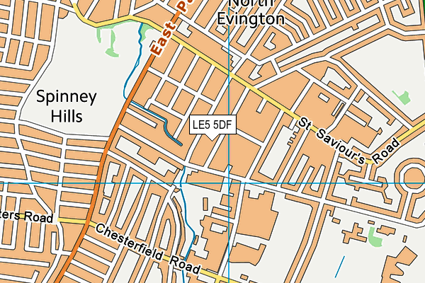 LE5 5DF map - OS VectorMap District (Ordnance Survey)