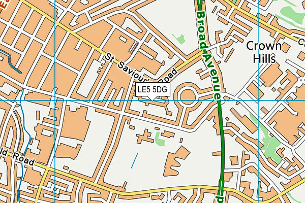 LE5 5DG map - OS VectorMap District (Ordnance Survey)