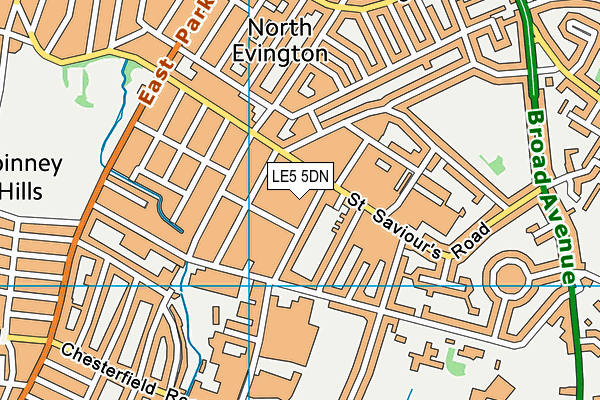 LE5 5DN map - OS VectorMap District (Ordnance Survey)