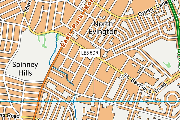 LE5 5DR map - OS VectorMap District (Ordnance Survey)