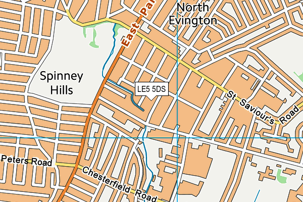 LE5 5DS map - OS VectorMap District (Ordnance Survey)
