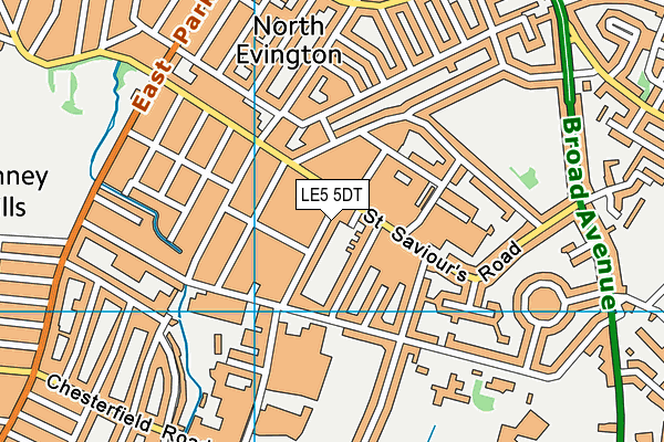 LE5 5DT map - OS VectorMap District (Ordnance Survey)