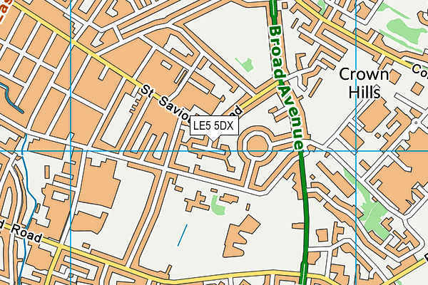 LE5 5DX map - OS VectorMap District (Ordnance Survey)