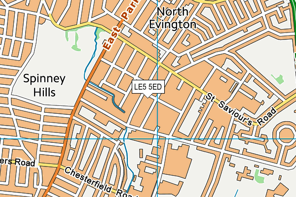 LE5 5ED map - OS VectorMap District (Ordnance Survey)