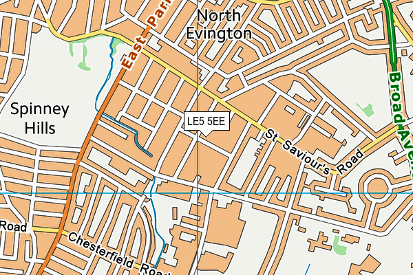 LE5 5EE map - OS VectorMap District (Ordnance Survey)
