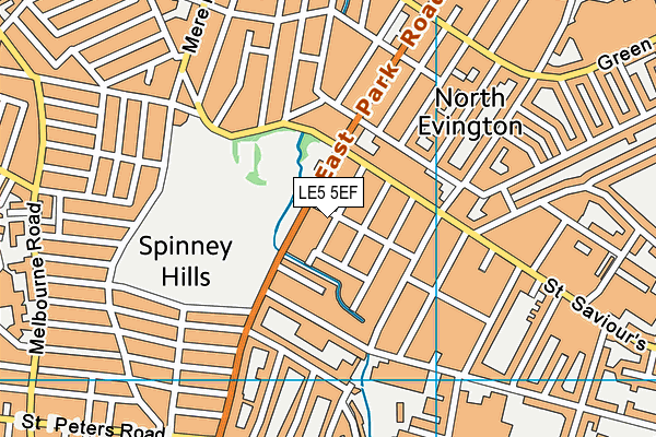 LE5 5EF map - OS VectorMap District (Ordnance Survey)