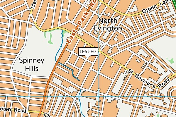 LE5 5EG map - OS VectorMap District (Ordnance Survey)