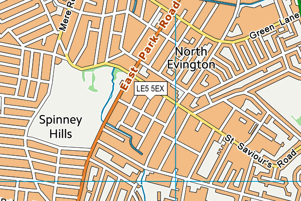 LE5 5EX map - OS VectorMap District (Ordnance Survey)