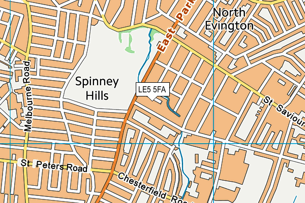 LE5 5FA map - OS VectorMap District (Ordnance Survey)