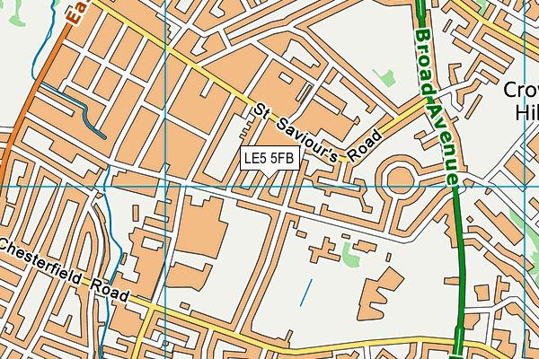 LE5 5FB map - OS VectorMap District (Ordnance Survey)
