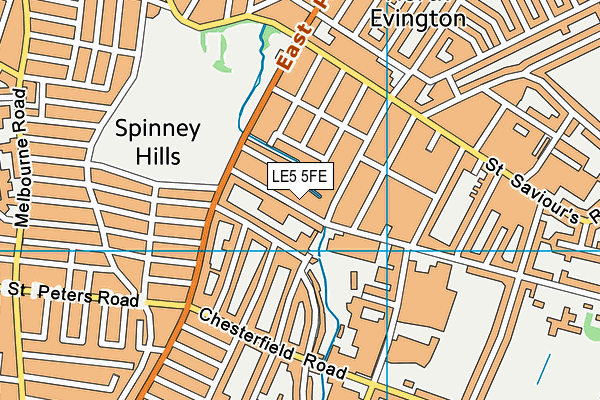 LE5 5FE map - OS VectorMap District (Ordnance Survey)