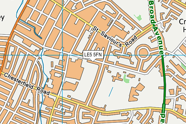 LE5 5FN map - OS VectorMap District (Ordnance Survey)